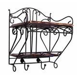 Wooden & iron wall mounted set top box holder 17D x 24W x 30H cm - Decorlay