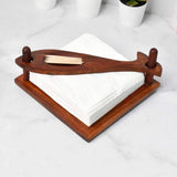 Wooden Napkin Holder With Toothpick Stand 19 x 19 x 2.5) cm - Decorlay