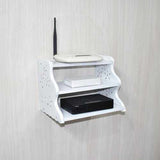 Wooden Set Top Box Holder With 2 Tier Shelves