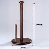 Wooden Tissue Paper Roll Holder Countertop Rounded Base Kitchen Bathroom Napkin Organizer - Decorlay