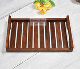 Wooden Tray Set For Tea, Coffee & Snacks Breakfast Color Brown (10 x7x 2 Inch) - Decorlay