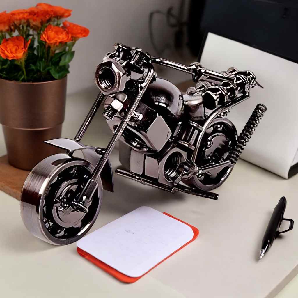 Iron Decorative Mini Bike, 5x3 inch, Silver