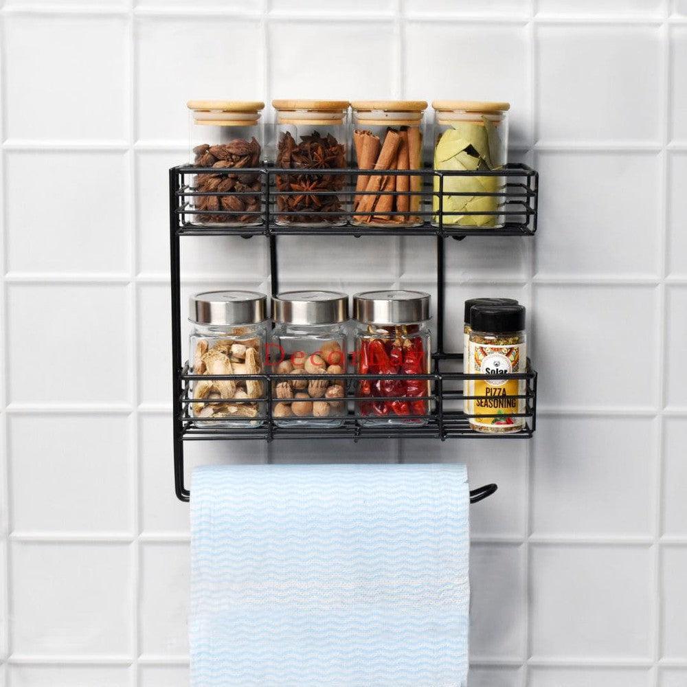 2-Tier Rack Kitchen Organiser, Wall Mounted Kitchen Roll Holder - Decorlay