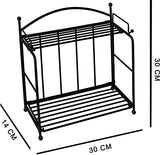 2 Tier Shelf for Bathroom/Kitchen Storage Organizer – Color black - Decorlay