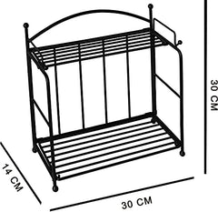 2 Tier Shelf for Bathroom/Kitchen Storage Organizer – Color black - Decorlay