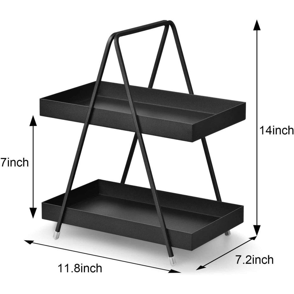 2-Tier Storage Rack Makeup Storage Kitchen Spice Rack Standing Shelf - Decorlay