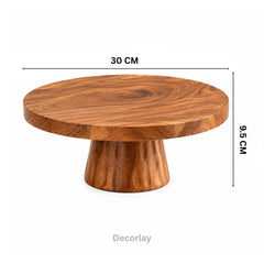 Wooden Round Pedestal Dessert Cake Stand