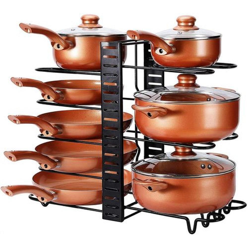 3 DIY Methods Iron Metal Adjustable Pot Pan Rack Organizer