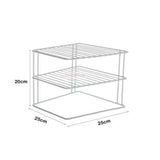 3-Tier Kitchen Storage Corner Rack, Shelf Plate Dish Rack 25x25x21 cm - Decorlay