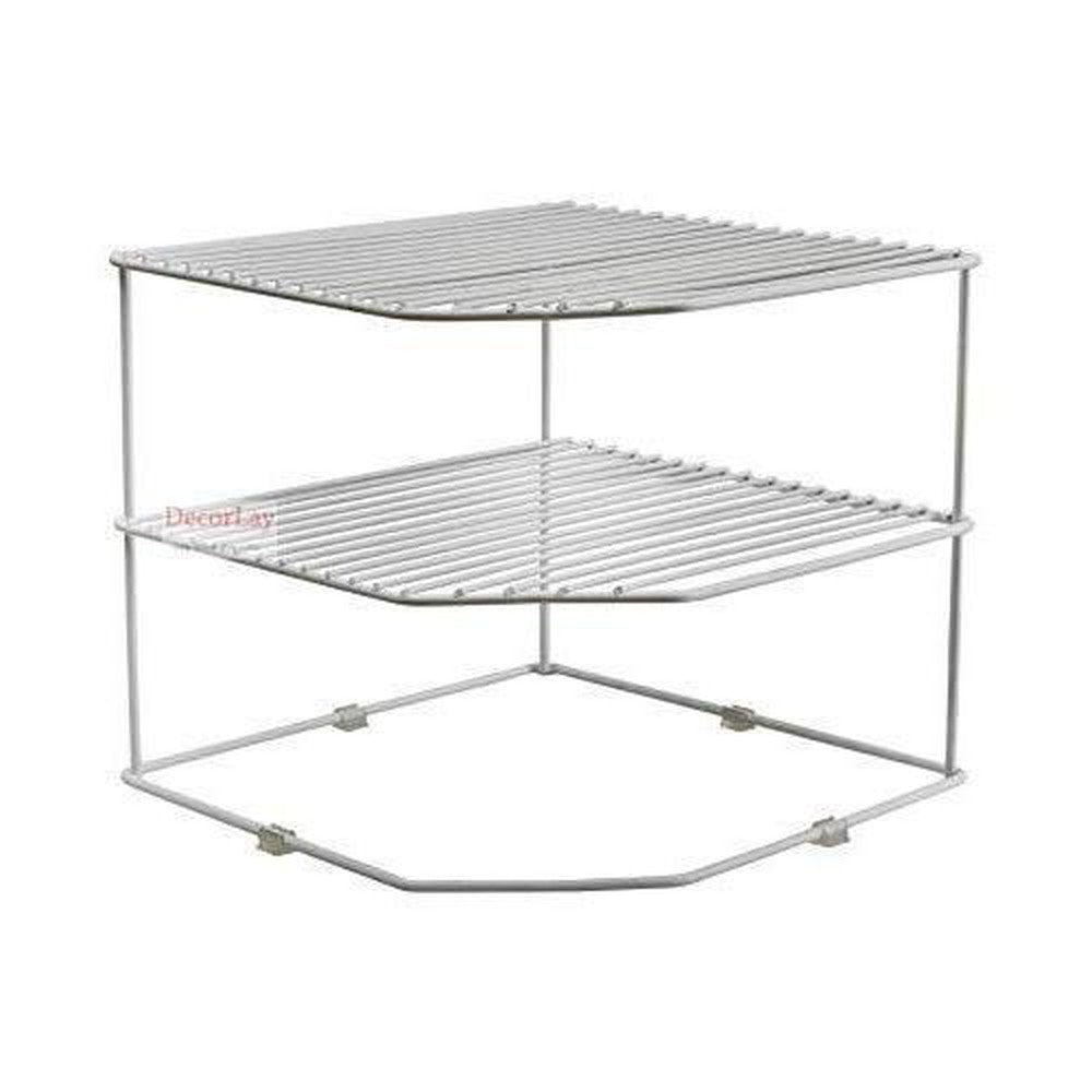 3-Tier Kitchen Storage Corner Rack, Shelf Rack for Plates - Decorlay