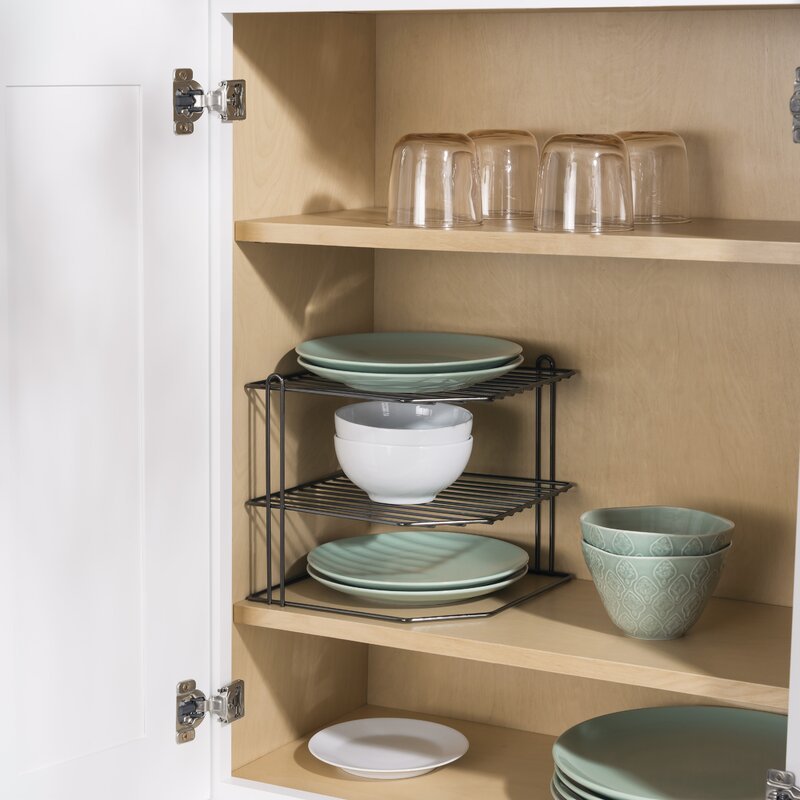 3-Tier Kitchen Storage Corner Rack, Shelf Rack for Plates - Decorlay