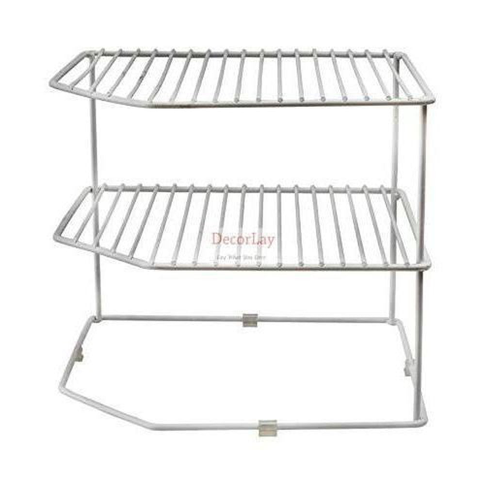 3-Tier Kitchen Storage Corner Rack, Shelf Rack for Plates - Decorlay