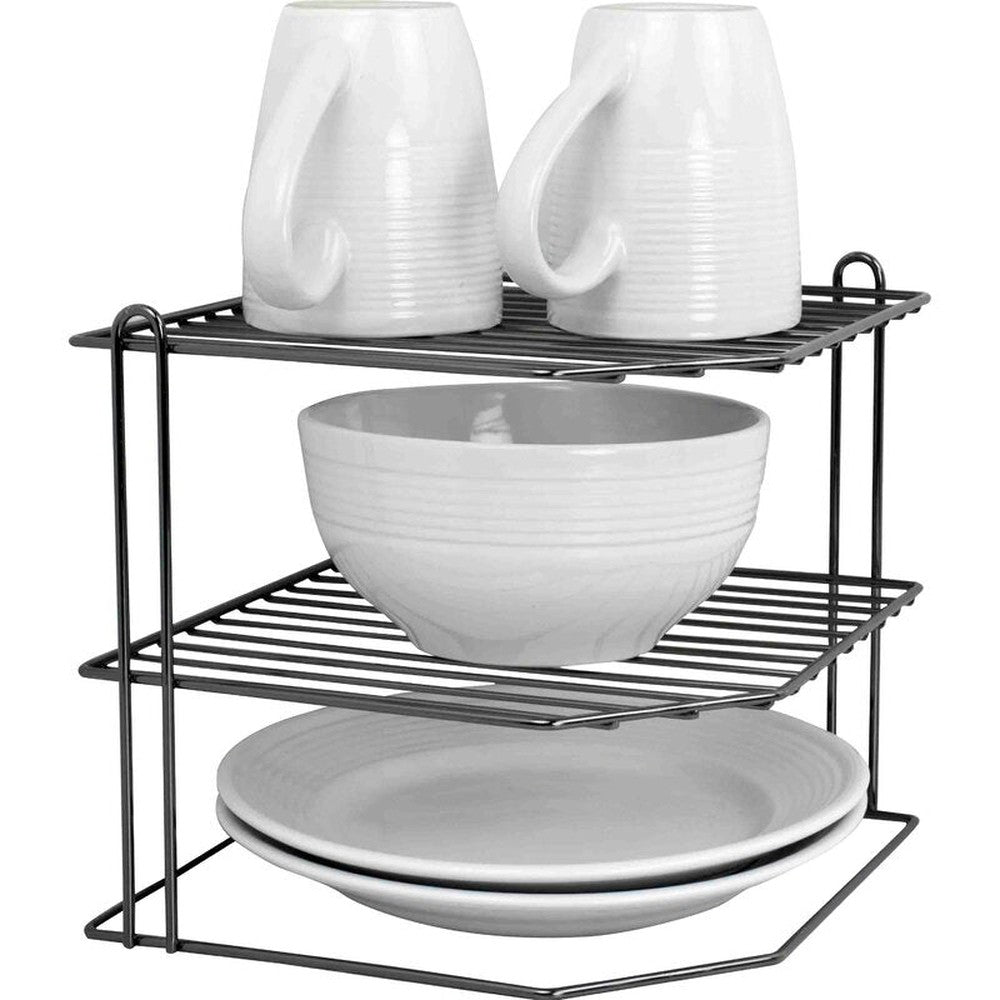 3-Tier Kitchen Storage Corner Rack, Shelf Rack for Plates - Decorlay