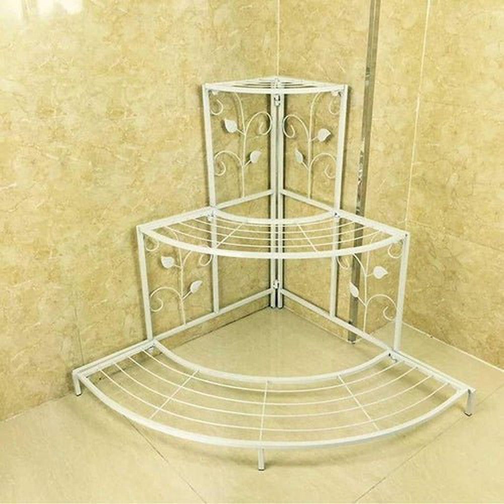 3 Tier Plant Stand Floral Corner Shelf Metal Flower Pot Rack Stair - Decorlay