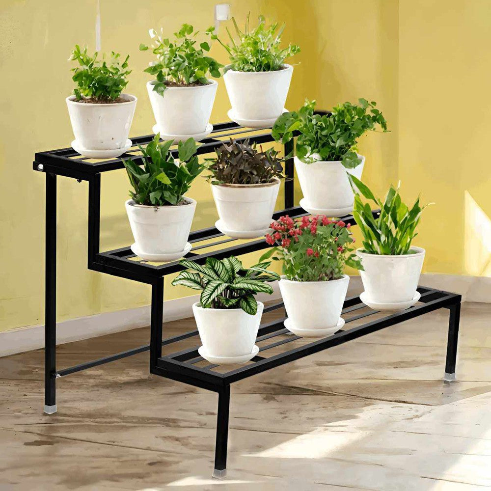 3-Tier Planter Stand Indoor/Outdoor Gardening Shelf Rack Balcony Plants, Pots, and Flowers Terrace Garden Holder - Decorlay