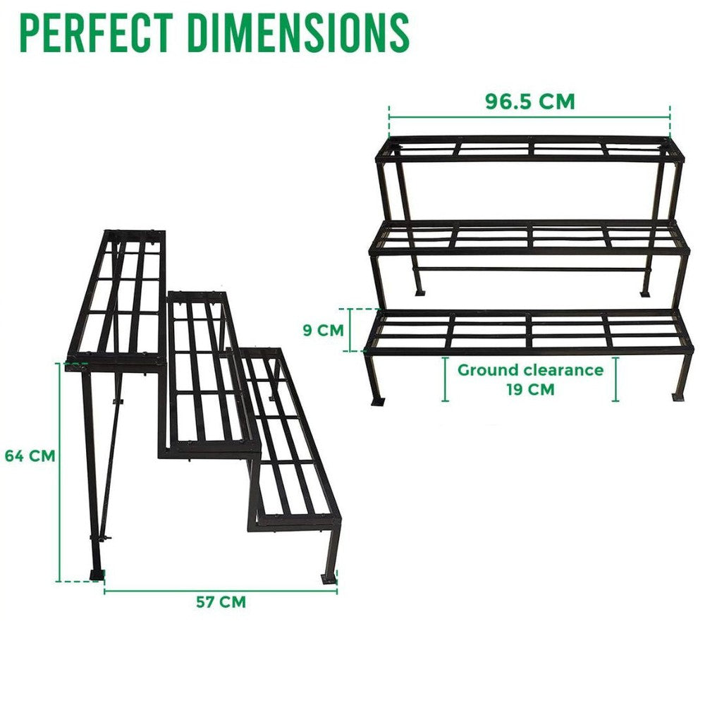 3-Tier Planter Stand Indoor/Outdoor Gardening Shelf Rack Balcony Plants, Pots, and Flowers Terrace Garden Holder - Decorlay