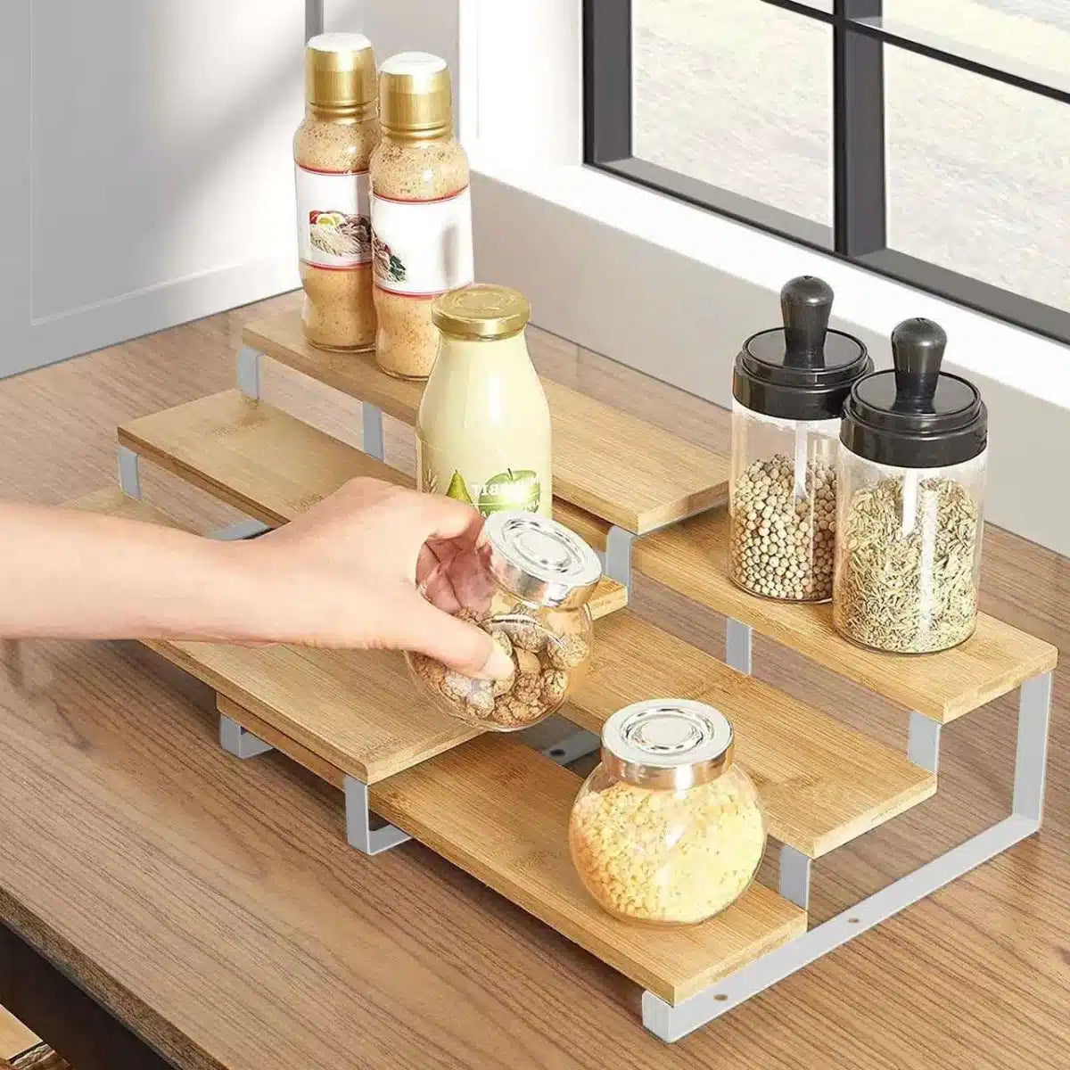Stair step spice rack sale