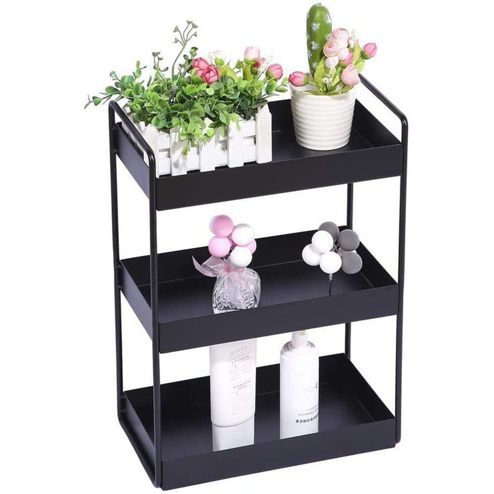 3-Tier Storage Shelf Kitchen Rack, Space Saving Rack (Black) 12 x 6.7 x 17 Inches - Decorlay