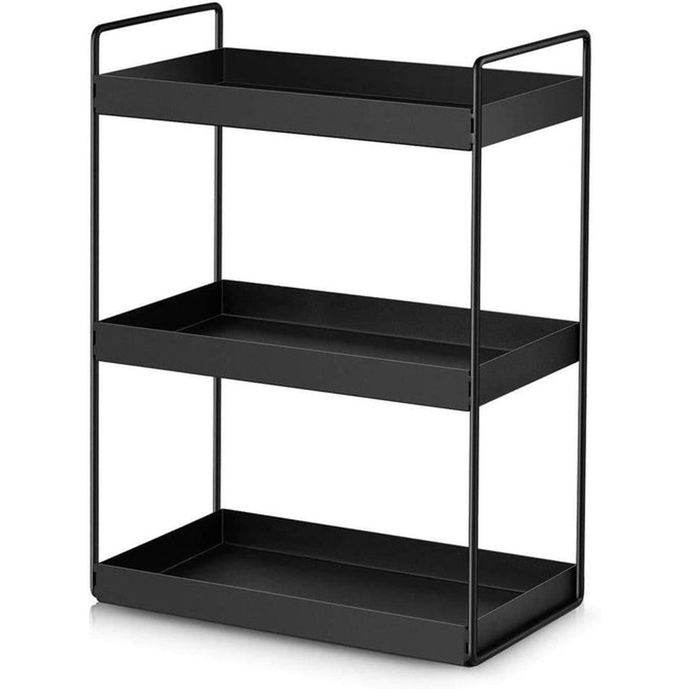 3-Tier Storage Shelf Kitchen Rack, Space Saving Rack (Black) 12 x 6.7 x 17 Inches - Decorlay