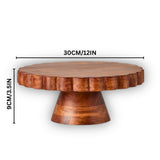 12-Inch Wooden Cake Stand Polish Pedestal Riser