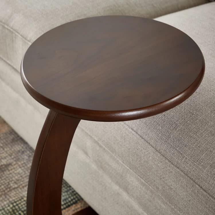 Wooden C Shaped End Table