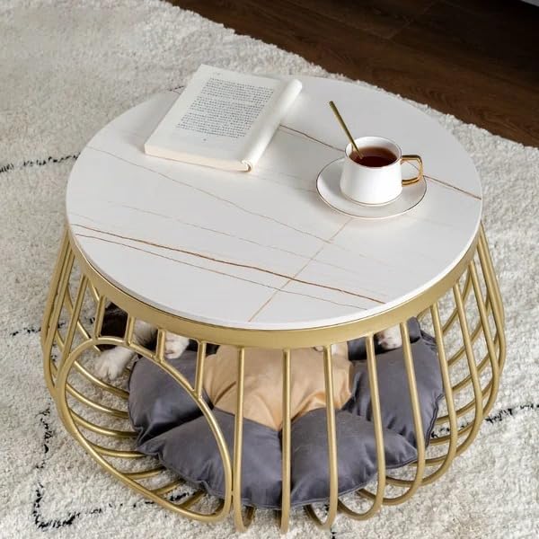 Metal Round Coffee Table, Creative Cat Nest Furniture Simply Organizer