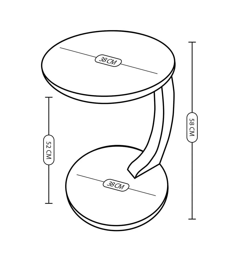 Wooden C Shaped End Table