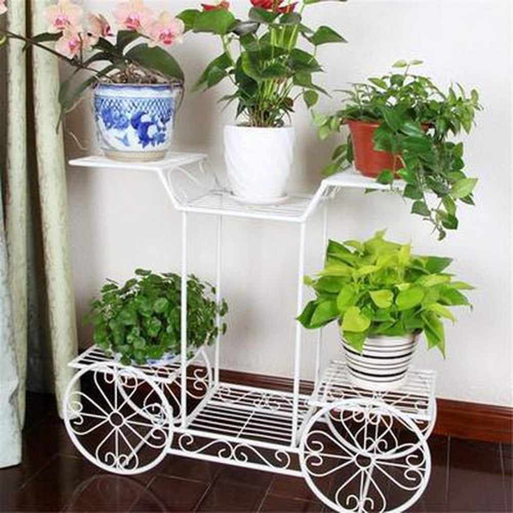 6-Tier Iron Plant Stand, Outdoor Flower Rack Flower Pot Display Rack - Decorlay