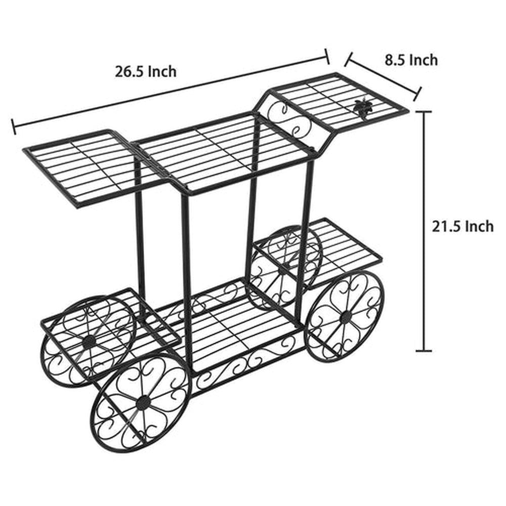 6-Tier Iron Plant Stand, Outdoor Flower Rack Flower Pot Display Rack - Decorlay