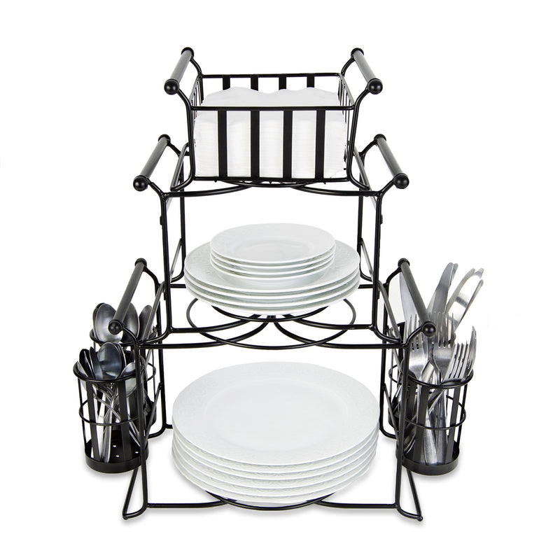3 Tier Multipurpose Tabletop Stackable Buffet Caddy Organizer Hosting Parties