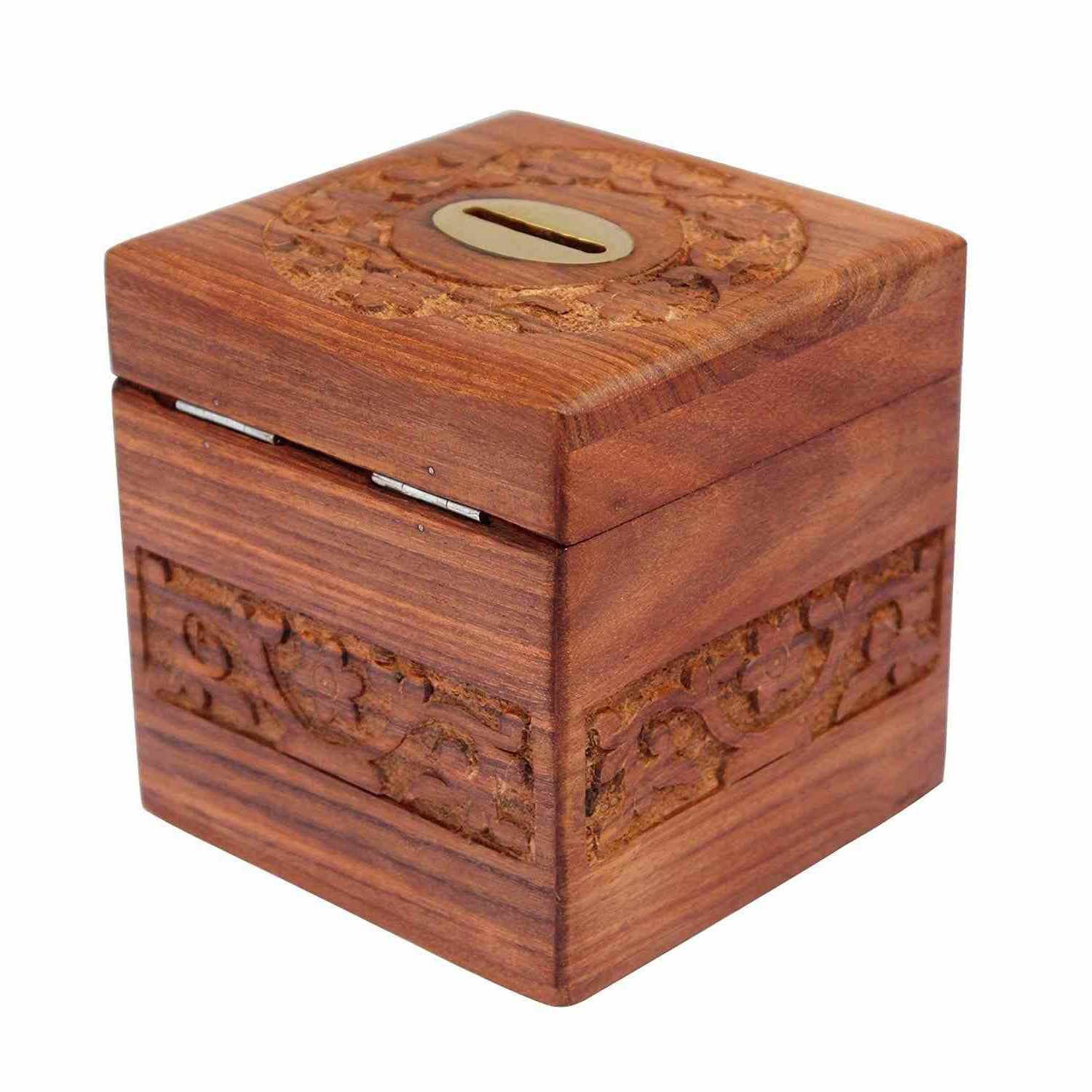 Handmade Wooden Boxes Money Bank, Gullak for Kids 21 x 10 x 10 Cm