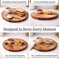 Wooden Rounded Tray Serving Platter