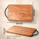 Acacia Wood Chopping Board with Metal Handle