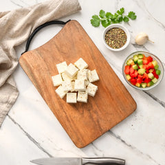 Acacia Wood Chopping Board with Metal Handle