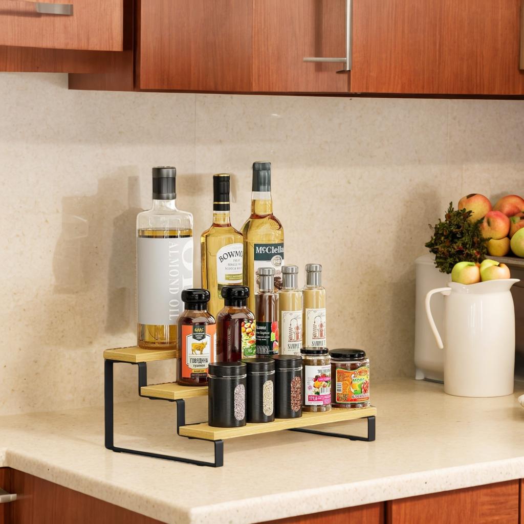 3-Tier Stairs Spice and Bottles Organizer