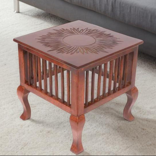 Wood Sun Design Top  Handmade Carving Bedroom, Coffee Table