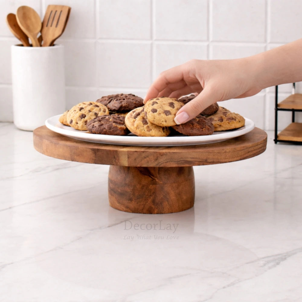 Acacia Wooden Cake Stand