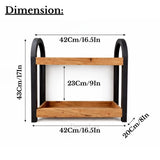 2-Tier Wooden Countertop Cosmetic Organizers Rack