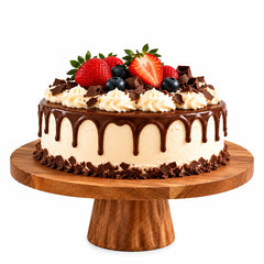 Wooden Round Pedestal Dessert Cake Stand