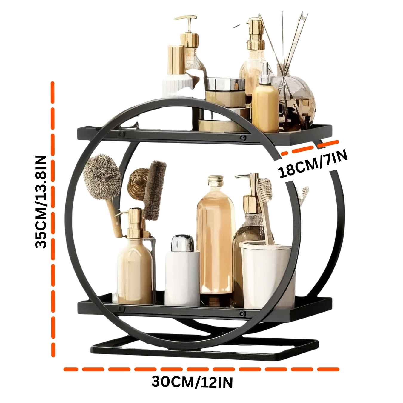 2 Tier Countertop Vanity Makeup Organizing Rack