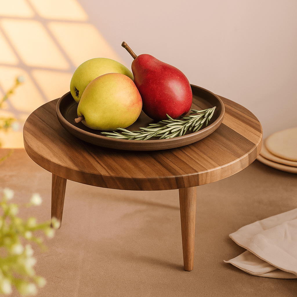 Acacia Wood Pedestal Cake Stand