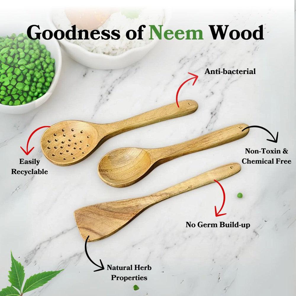 Natural Neem Wood Cooking & Serving Spoons