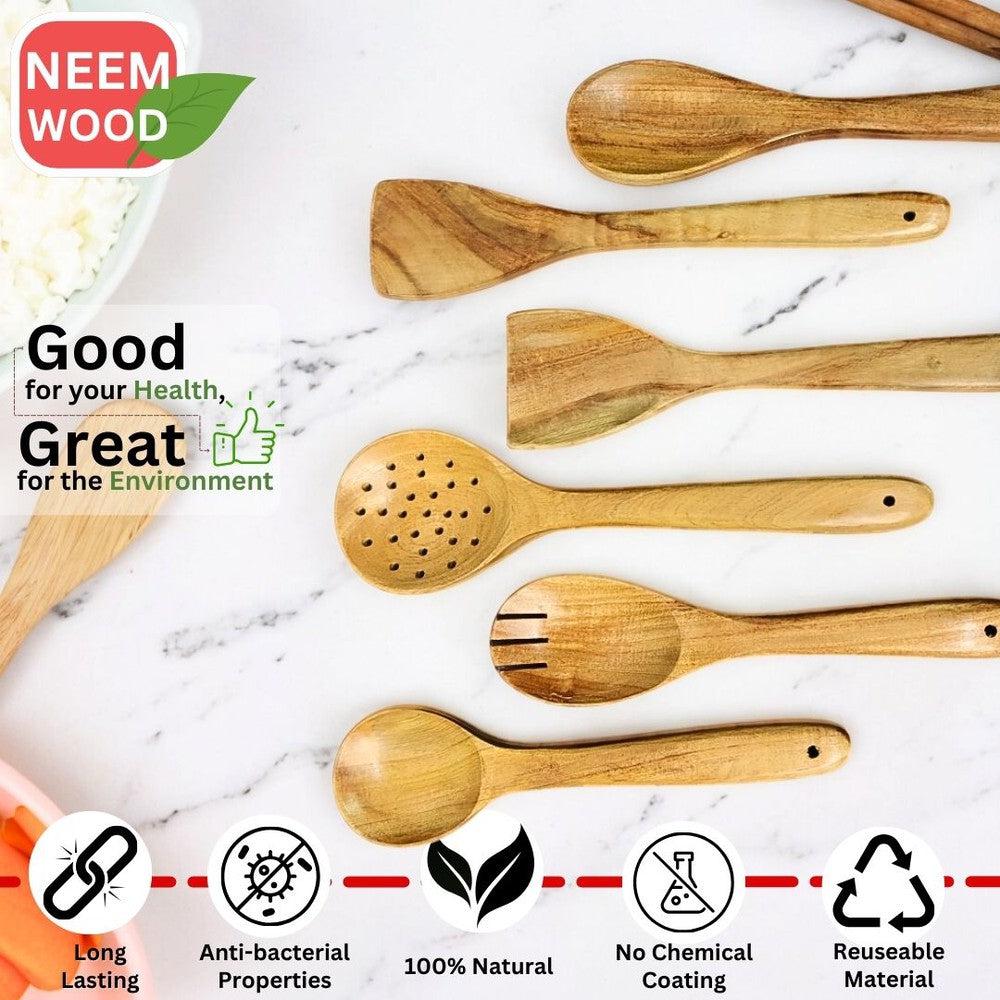 Natural Neem Wood Cooking & Serving Spoons