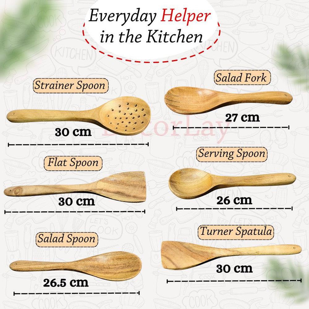 Natural Neem Wood Cooking & Serving Spoons