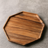 Acacia Wood Octagon Tray, Platter