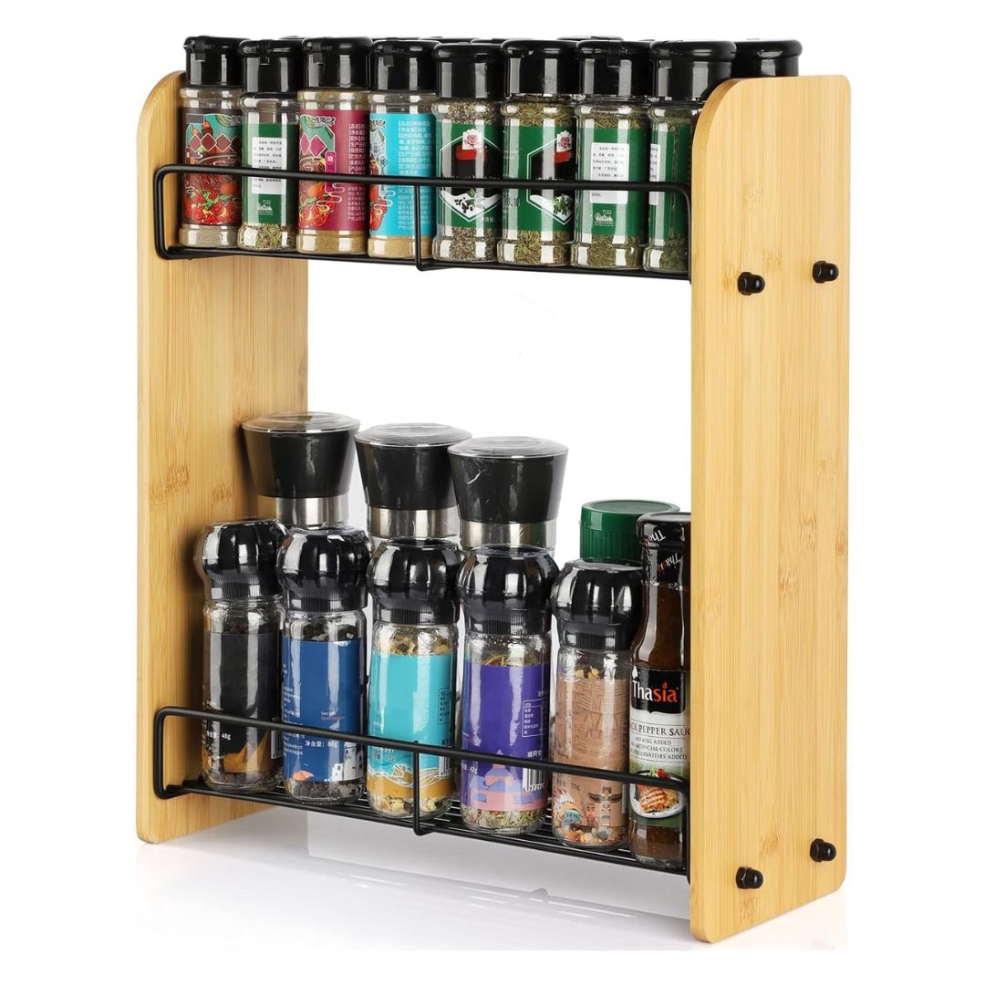 2-tier Refrigerator Broad Side Spice Rack Organizer