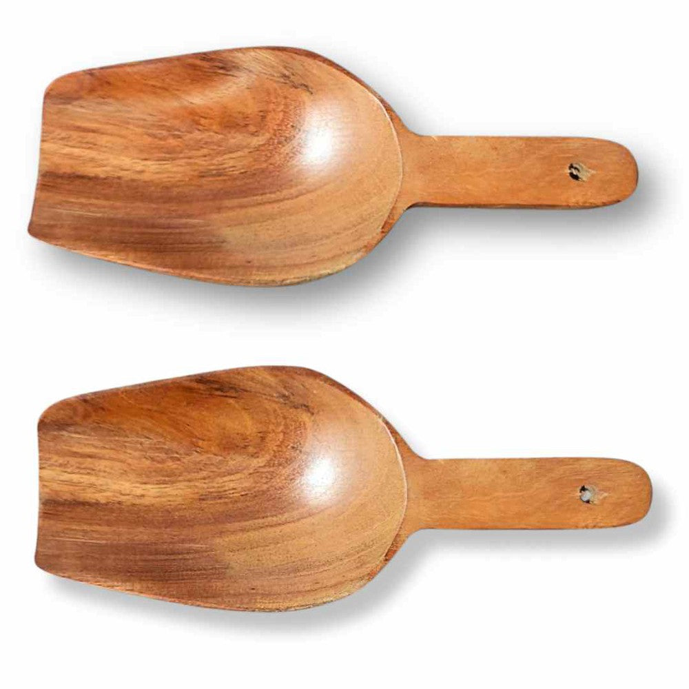 Neem Wood Grocery Scoop Set of 2