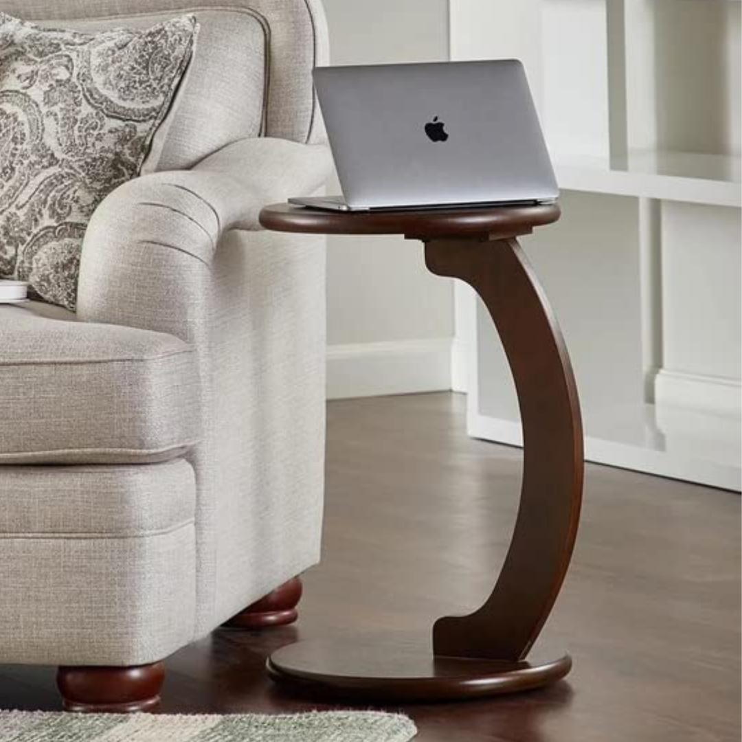 Wooden C Shaped End Table