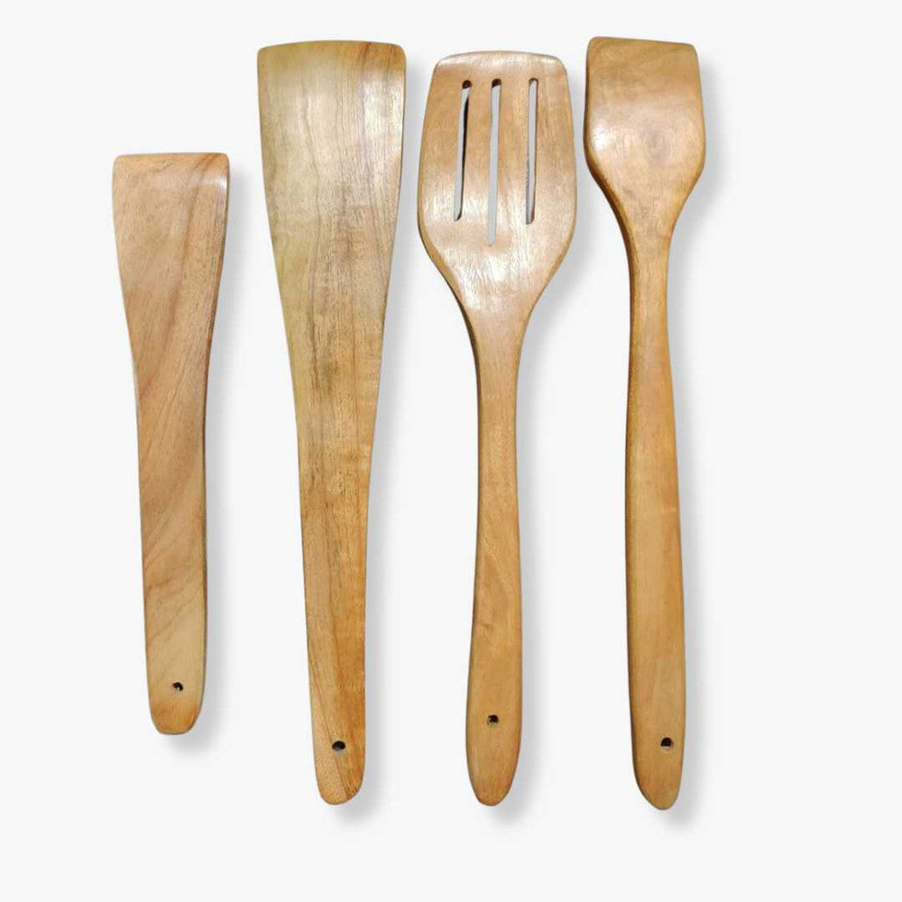 Neem Wood Cooking Serving Spoon Set of 4