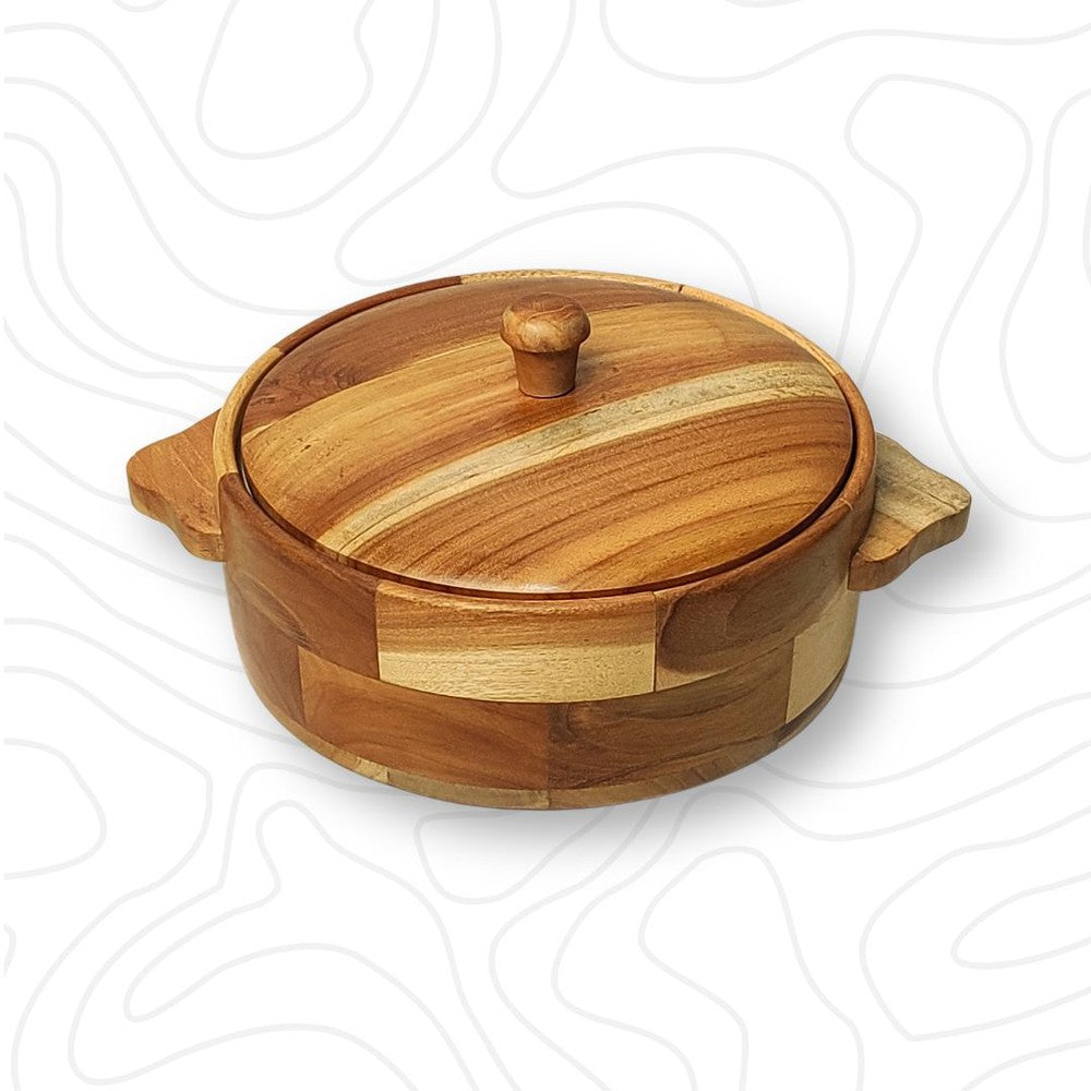 Teak Wood Chapati, Casserole Roti Box Hotpot